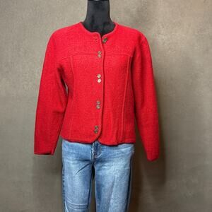 Vintage Pendleton Wool Cardigan Sweater Women’s Petite Large Red